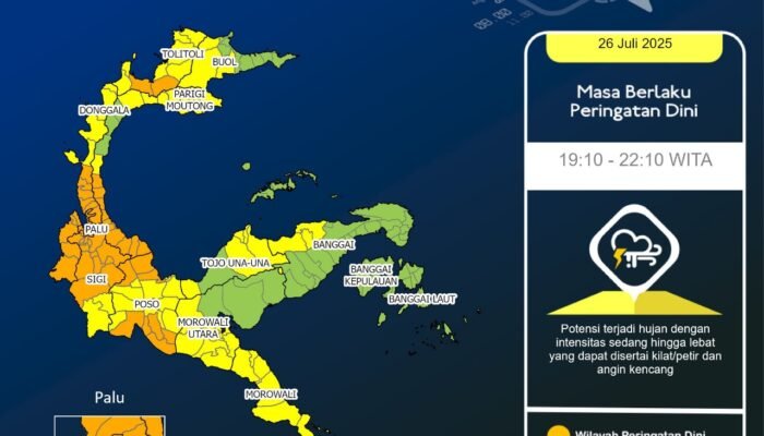 PERINGATAN BMKG TERBUKTI ! Hujan Petir, Angin Kencang Terbukti di Sejumlah Wilayah Sulteng 